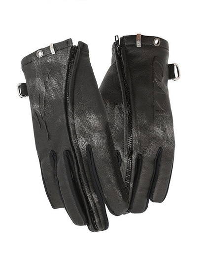 ZIP CUFF LEATHER TECH GLOVES