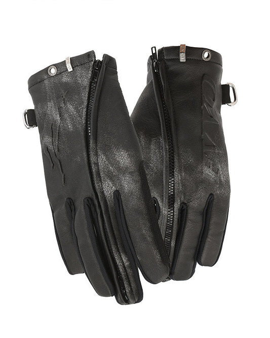ZIP CUFF LEATHER TECH GLOVES