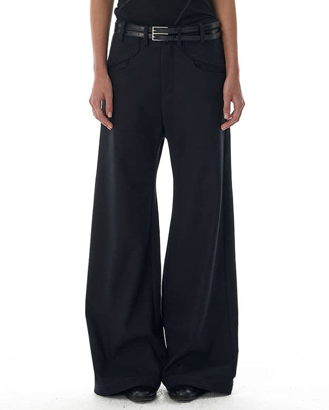 TENCEL A LINE FLARED TROUSERS