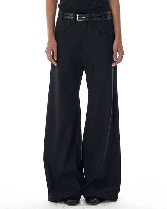 TENCEL A LINE FLARED TROUSERS