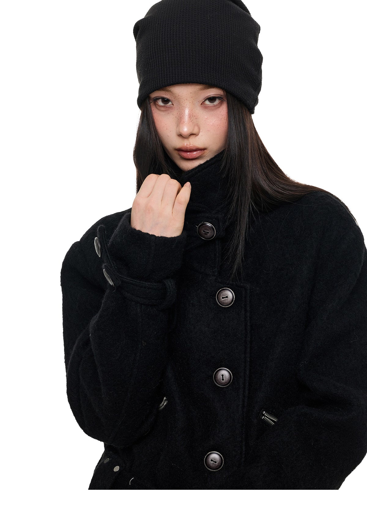 HEAVY WOOL HIGH COLLAR JACKET