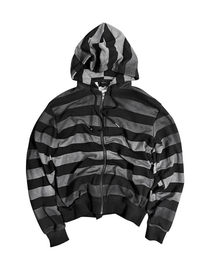 SPRAY STAINED GRADIENT STRIPE HOODIE