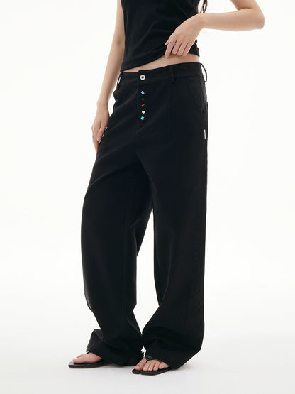 STAR BUTTON VINTAGE STRAIGHT SLACKS