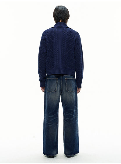STRAIGHT HIGH OUNCE BLUE DENIM