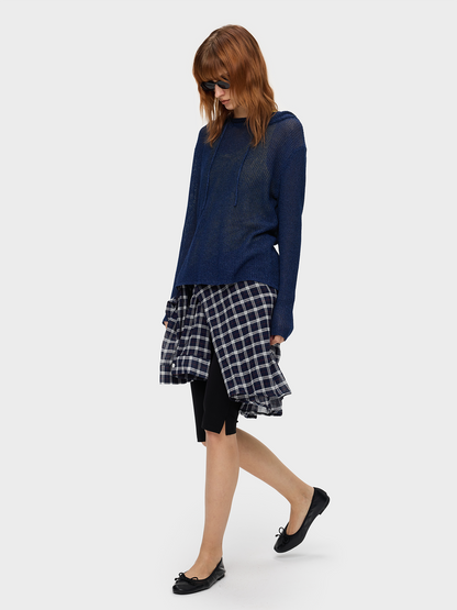 HAZE BLUE SHEER COVER HOODIE