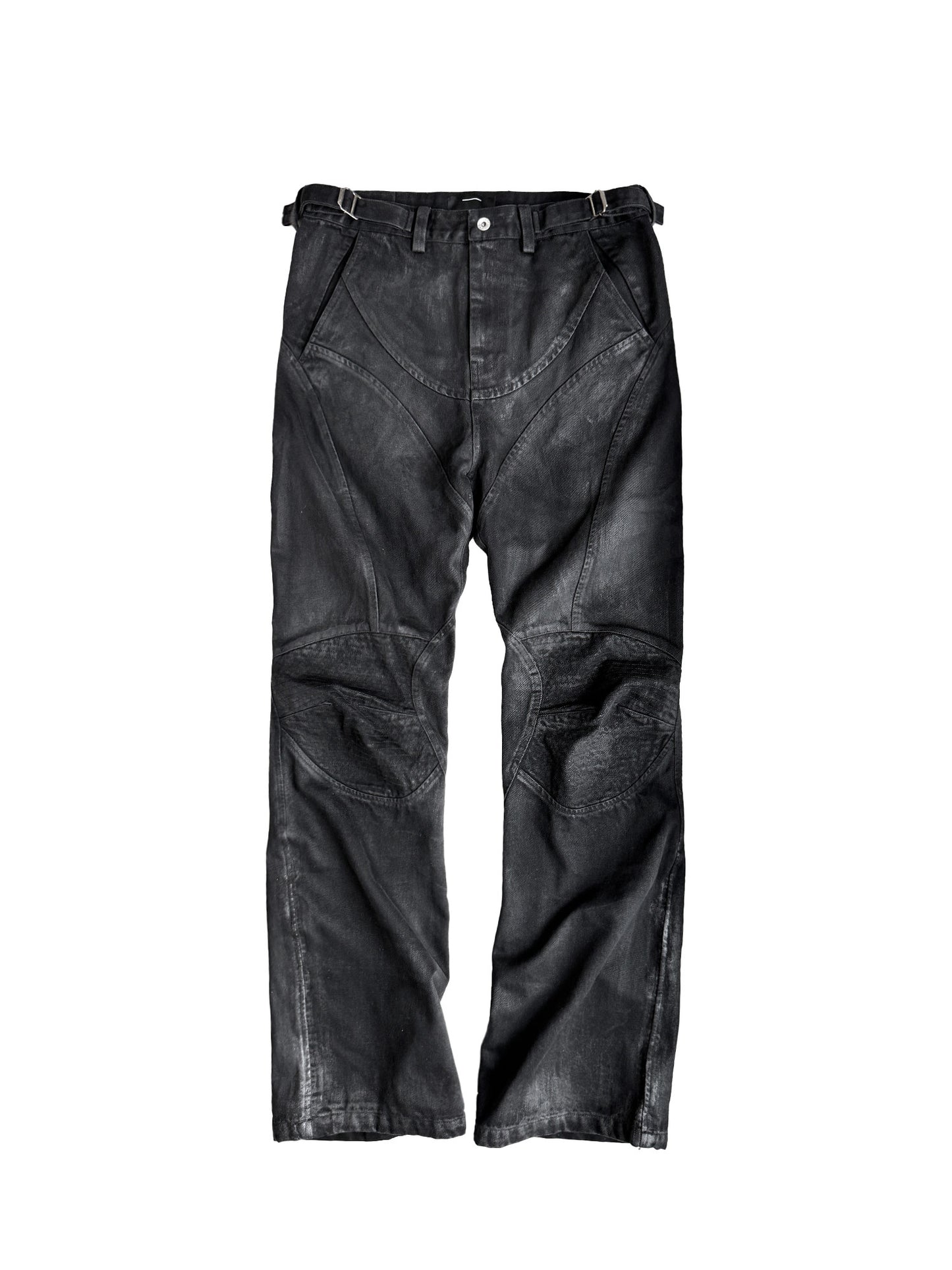 DARK COATED DECONSTRUCTED JEANS
