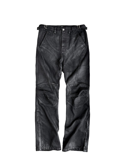 DARK COATED DECONSTRUCTED JEANS