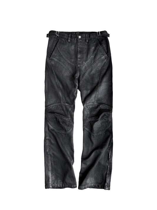 DARK COATED DECONSTRUCTED JEANS