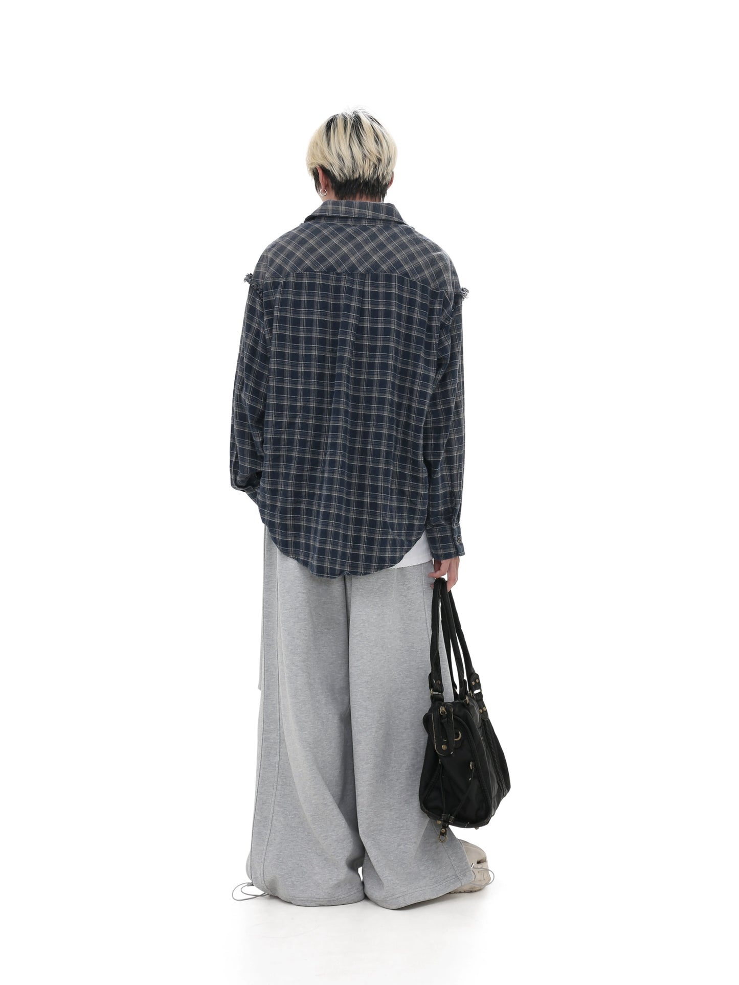 PLEATED DESIGN WIDE-LEG SWEATPANTS