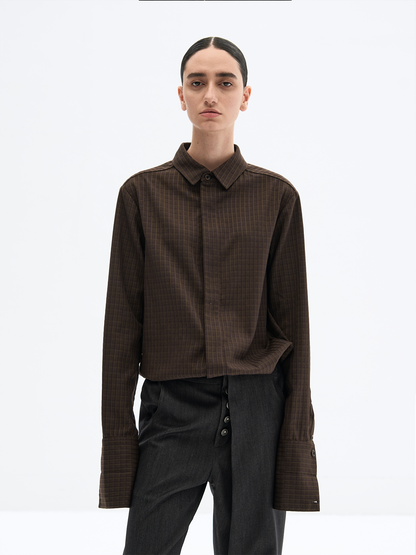 TAILORED BARLEY PATTERN SILK SHIRT