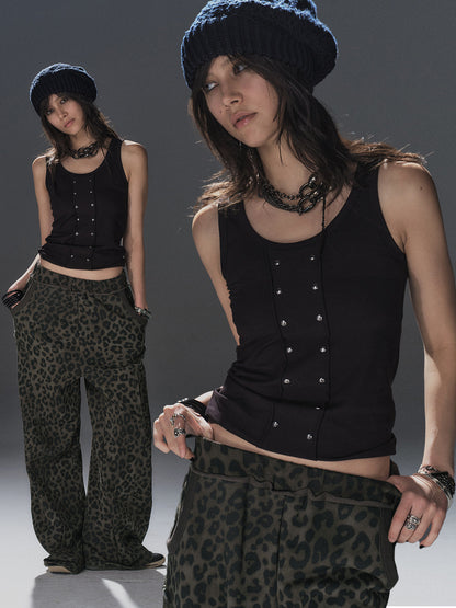 RHINESTONE RAW EDGE TANK TOP