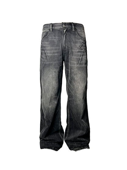 FLASH WHISKER STRAIGHT DENIM JEANS