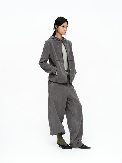 CURVED FLEECE TROUSER PANTS