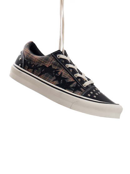 UNDERGROUND STUDDED PLAID SNEAKERS