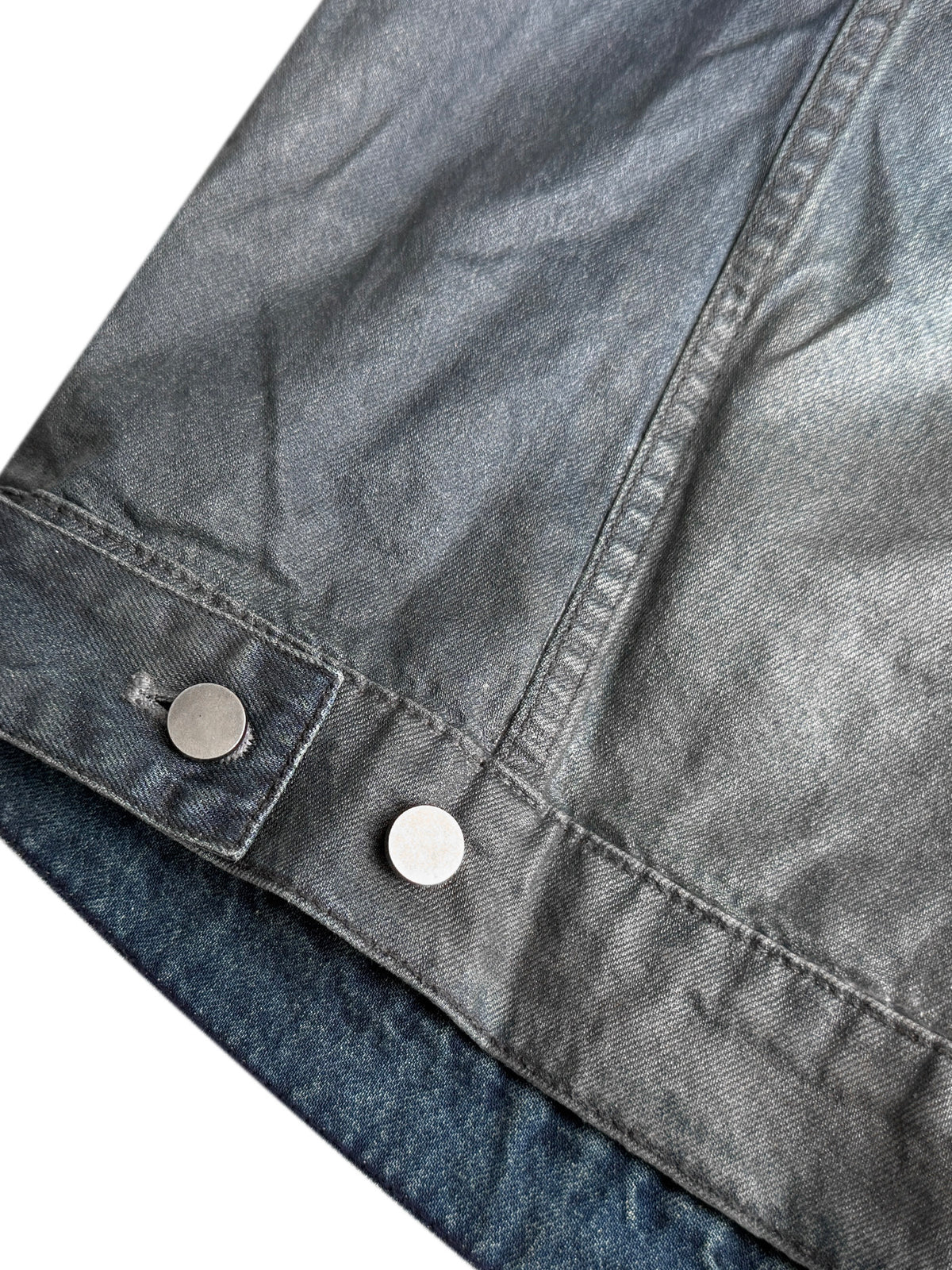 AGED COATED WASH DENIM JACKET