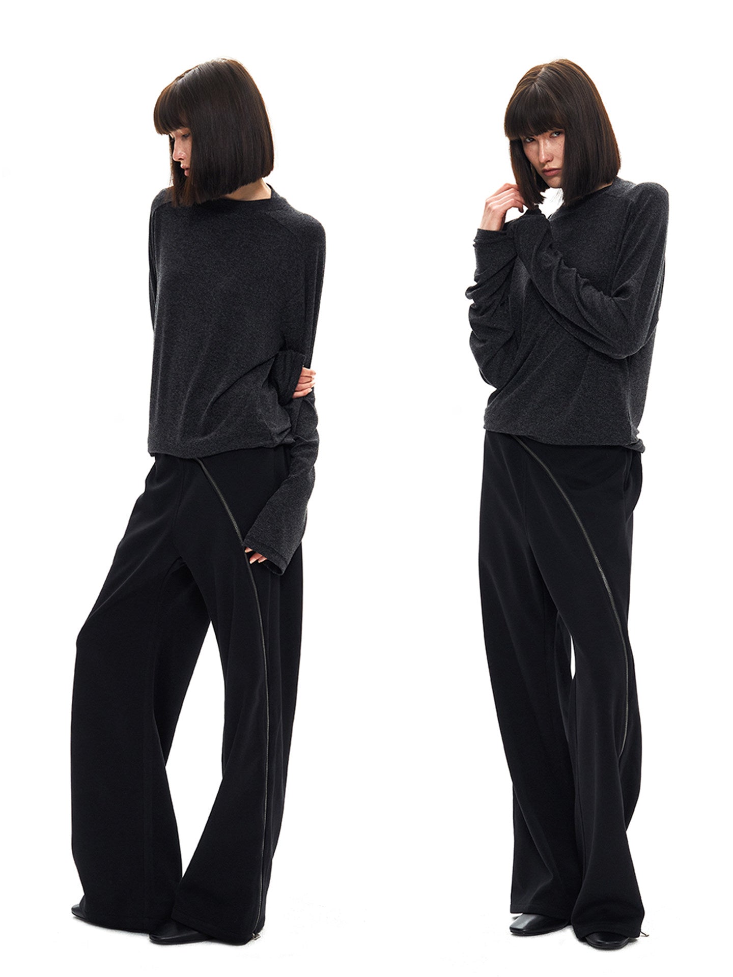CURVED CHAIN KNIT SWEATPANTS