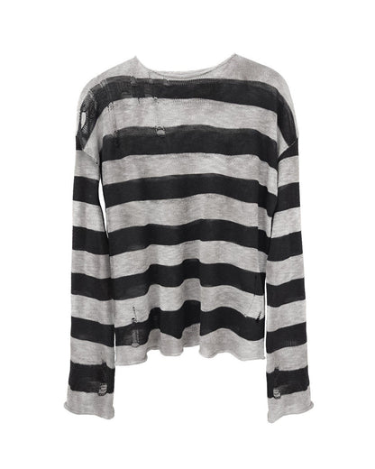 STAINED STRIPE HOOK KNIT