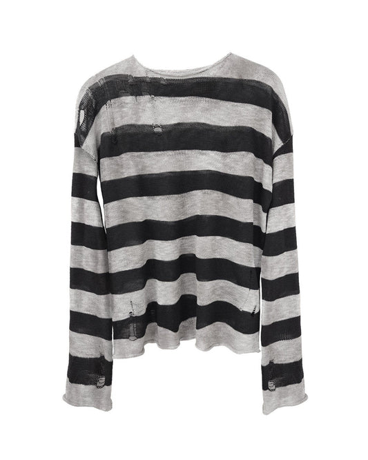 STAINED STRIPE HOOK KNIT