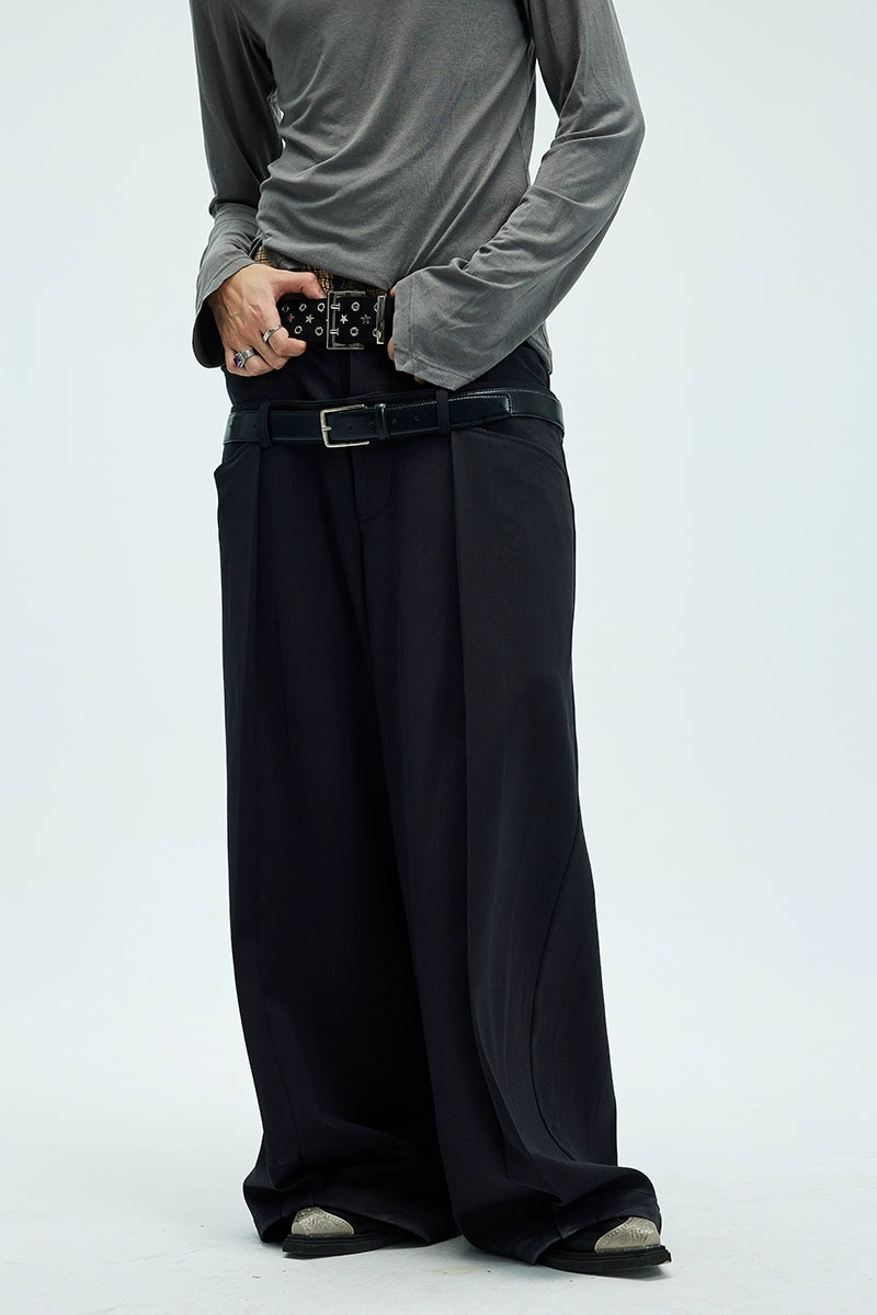 DRAPED LAYERED WAIST TROUSERS