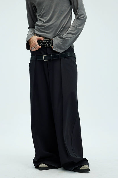 DRAPED LAYERED WAIST TROUSERS