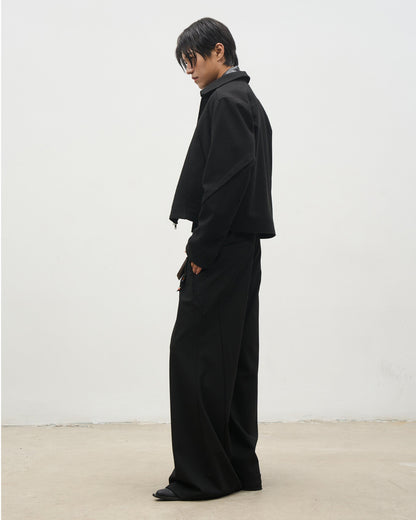 ASYMMETRIC PLACKET A-LINE SLACKS