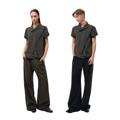 DARK ASH PLEATED SHIRT