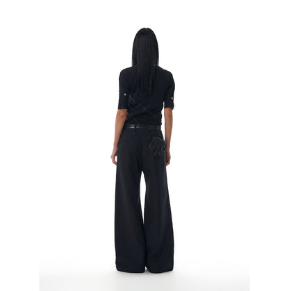 TENCEL A LINE FLARED TROUSERS