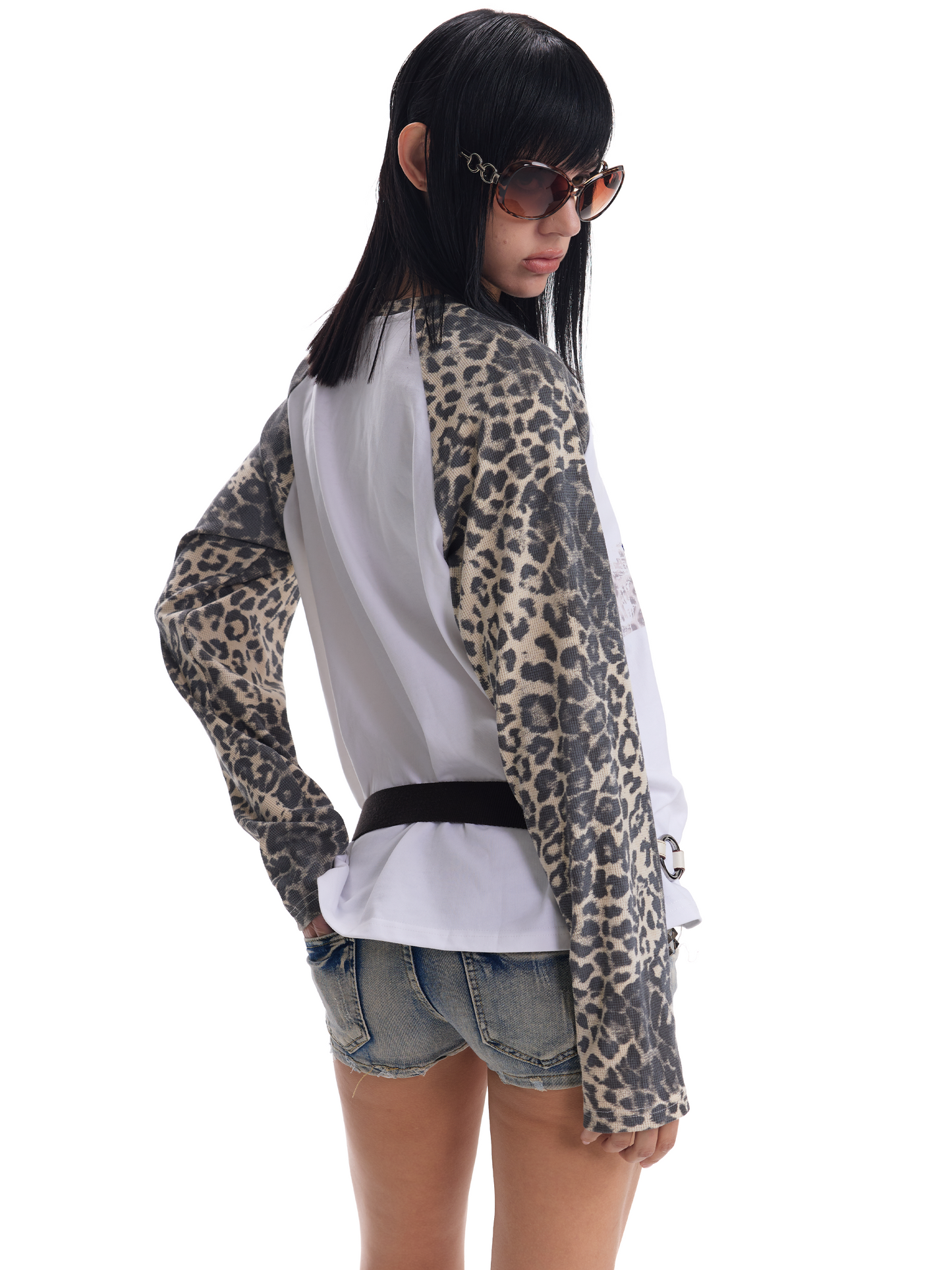 LEOPARD RAGLAN FONT LONG SLEEVE