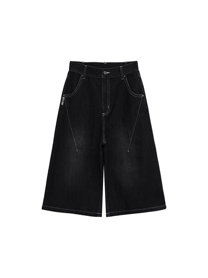 PUNK STITCHED CROP JEANS