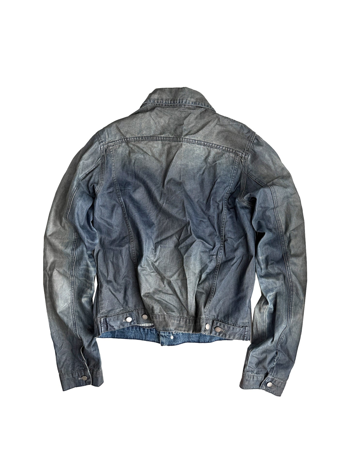 AGED COATED WASH DENIM JACKET