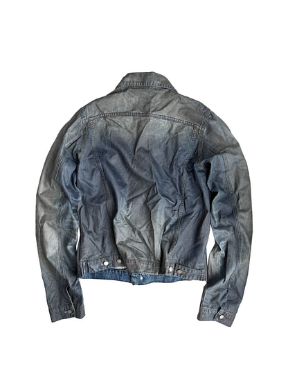 AGED COATED WASH DENIM JACKET