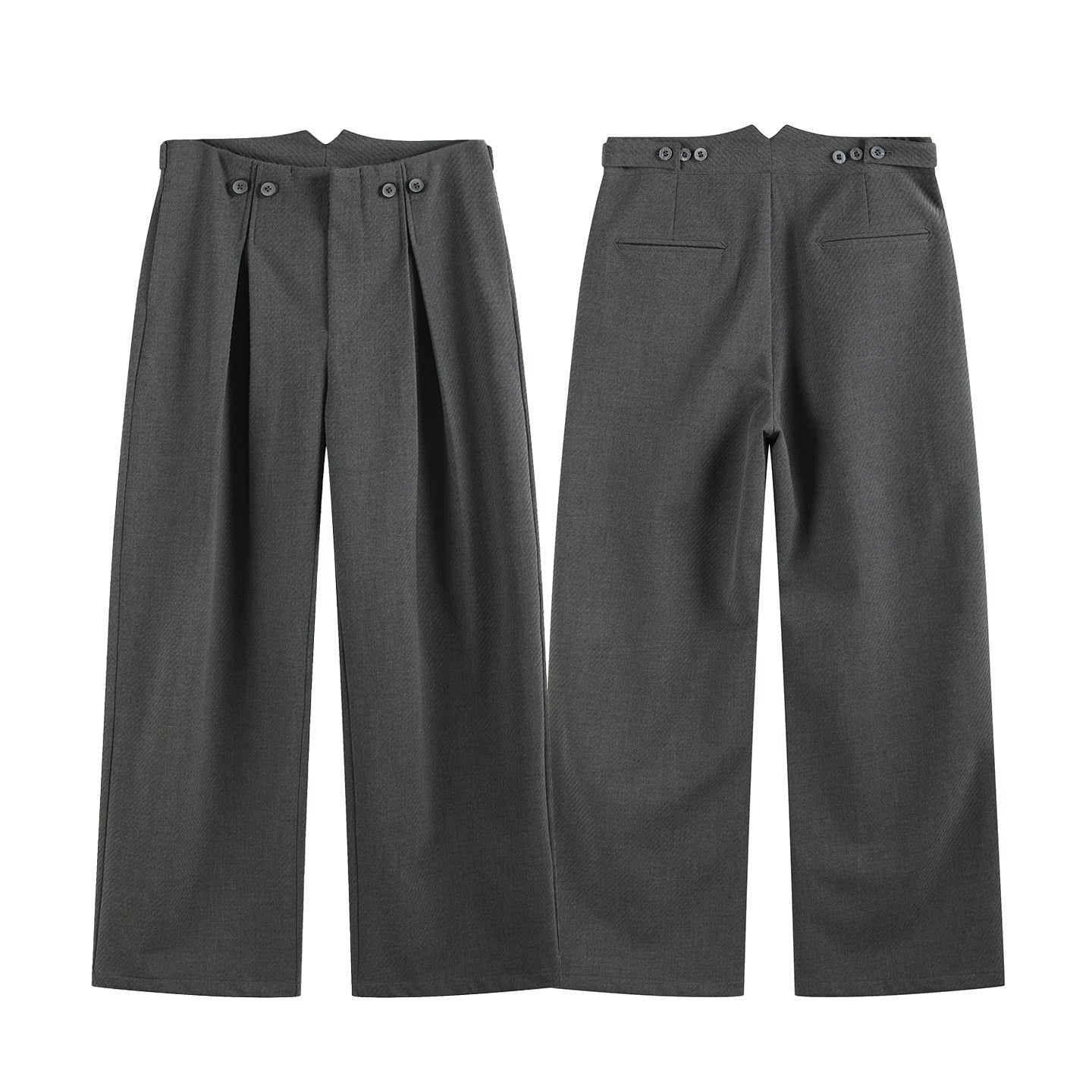 MARL TEXTURE STRAIGHT LEG TROUSERS