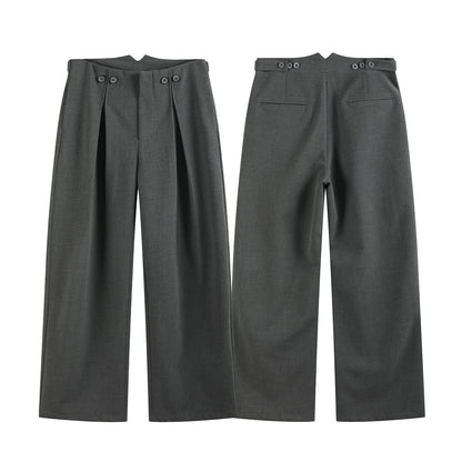 MARL TEXTURE STRAIGHT LEG TROUSERS