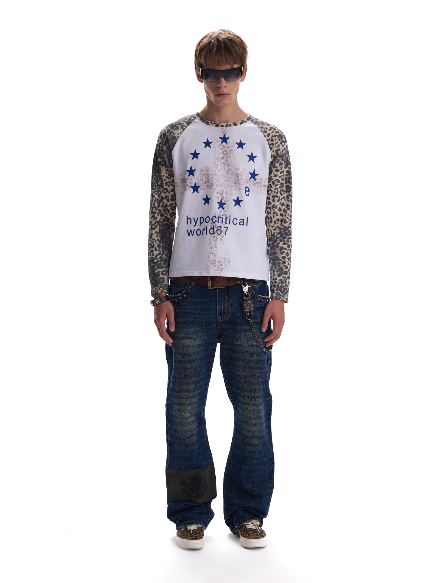 LEOPARD RAGLAN FONT LONG SLEEVE