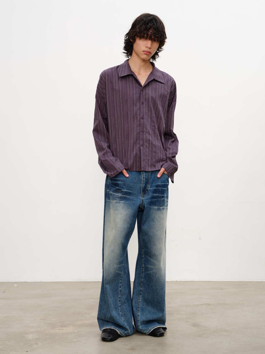 BLUE RIPPLE STRAIGHT DENIMS