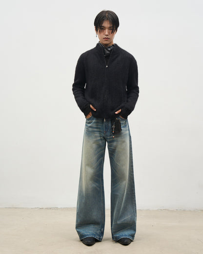ICE BLUE WHISKER WIDE JEANS