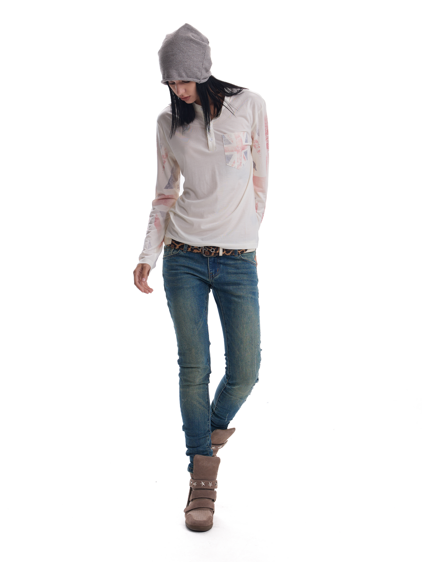 FITTED SHEER HENLEY CARDIGAN