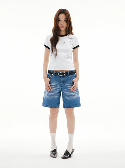 SILVER GRAPHIC PAINTED TEE
