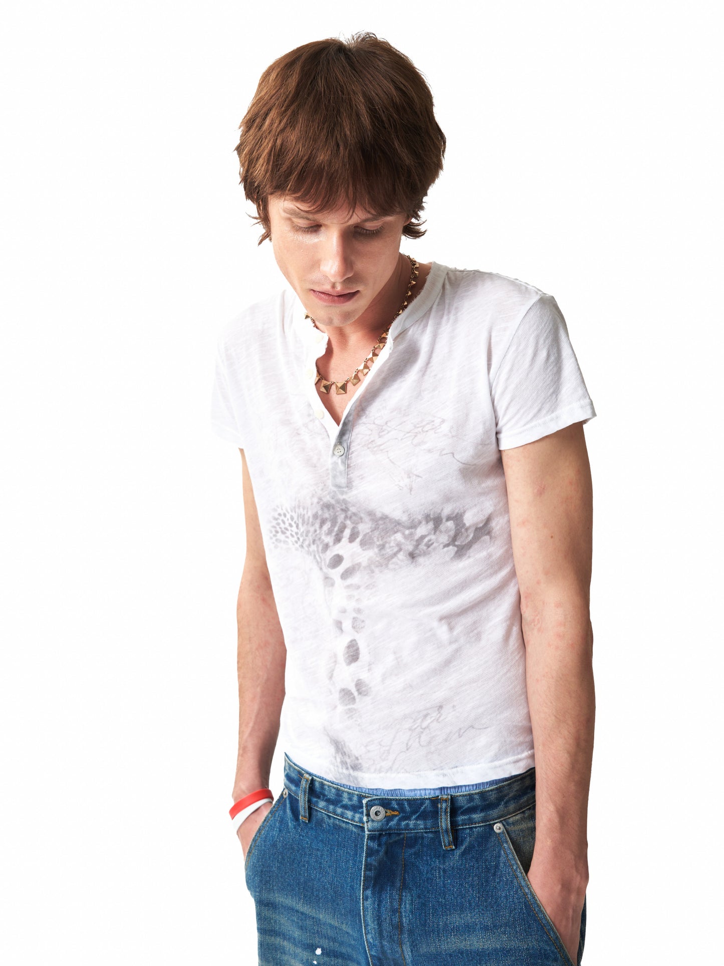 SHEER LEOPARD HENLEY TEE