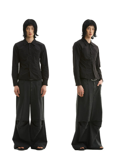 STRIPED DEFORMED SLACKS