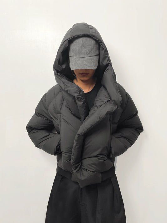 HIGH NECK QUILTED DUCK DOWN JACKET