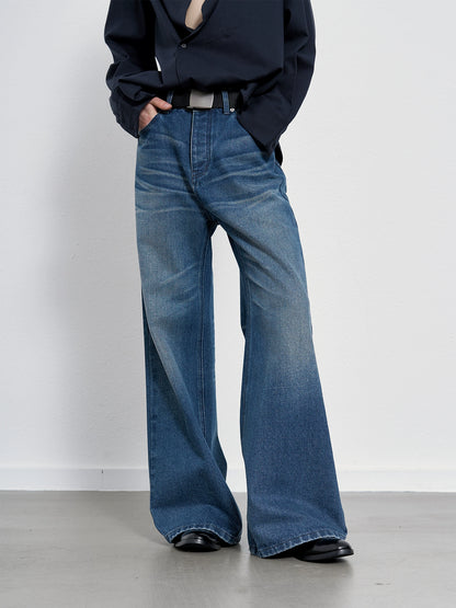 TEAL VINTAGE FADED LOOSE JEANS
