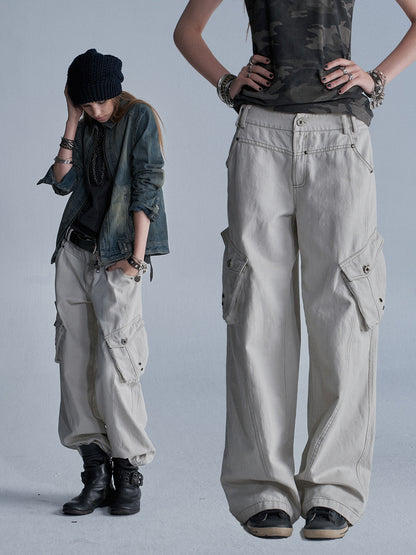 RIVET DETAIL LOOSE CARGO PANTS
