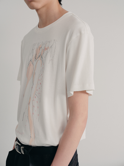 DOUBLE FLOWER PRINTED TEE