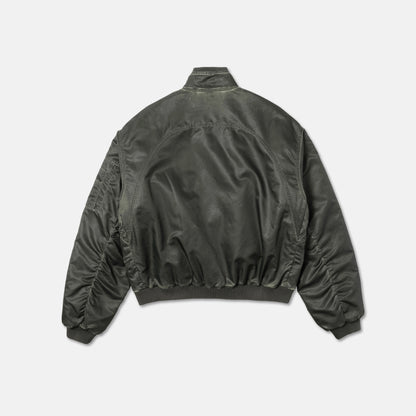 WASH STAND COLLAR BOMBER JACKET
