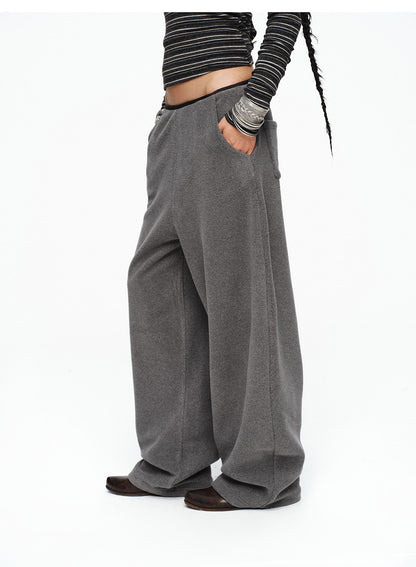 CURVED FLEECE TROUSER PANTS