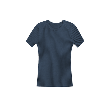 DEEP BLACK SLIM KNIT TOP
