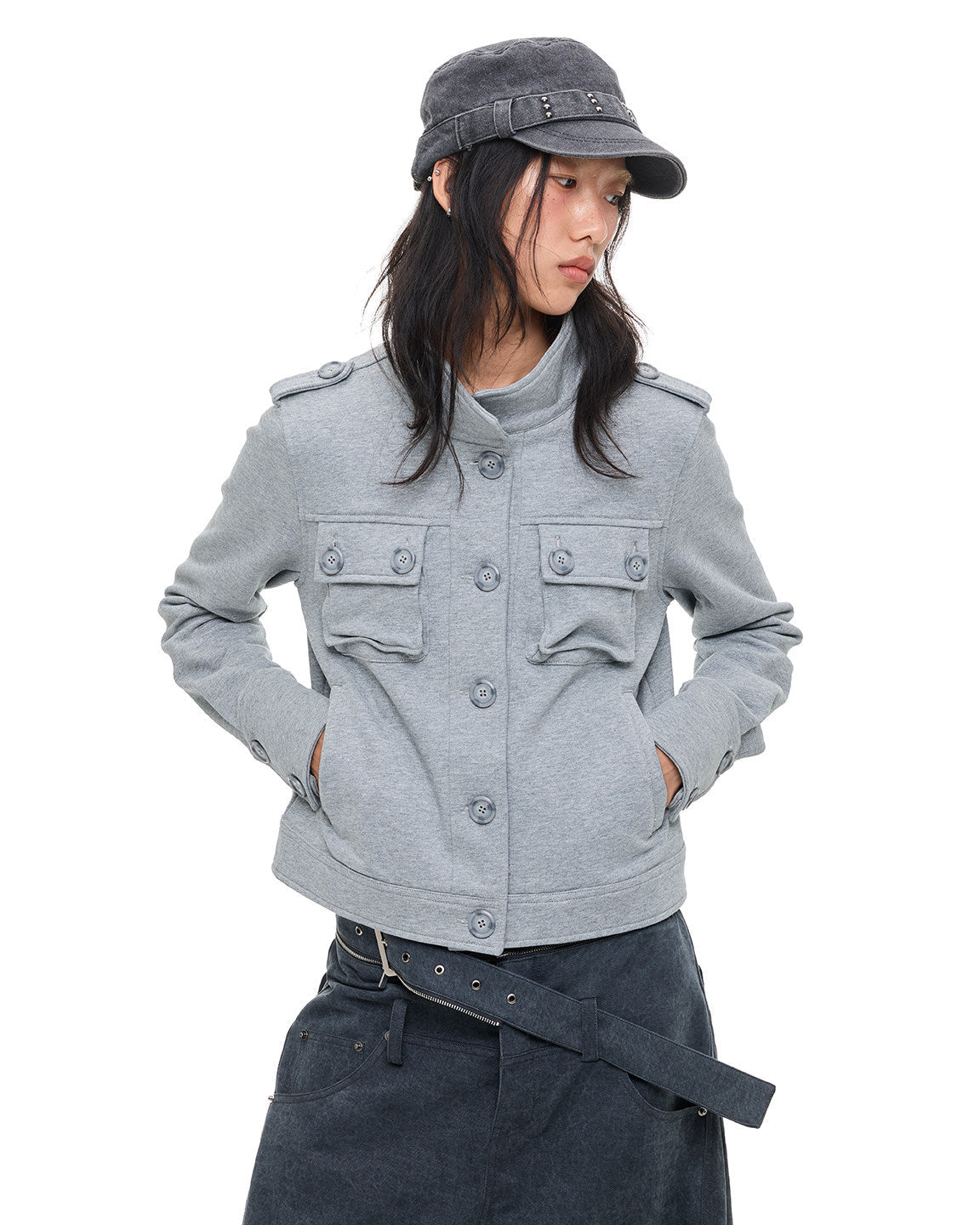 ASH GREY DOUBLE POCKET WORK JACKET