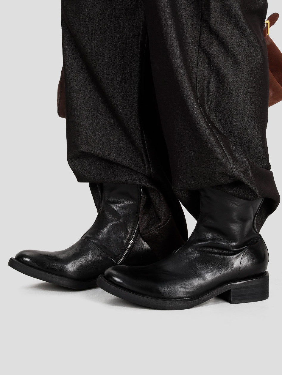 BLACK BLOOD ZIP-UP CHELSEA BOOTS