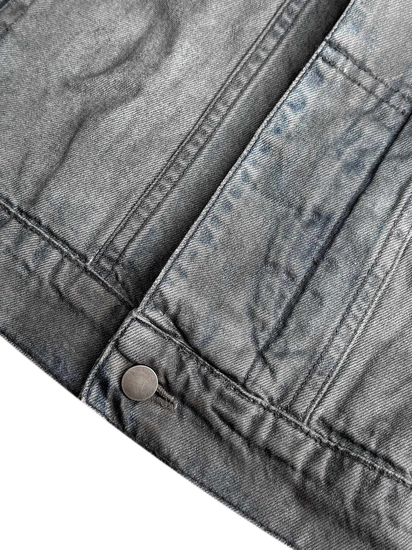 AGED COATED WASH DENIM JACKET